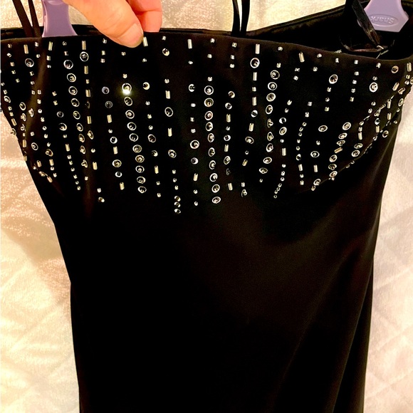 NWT strapless Black Dress with sequins across bust - Picture 1 of 7